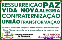 VEREADORES E FUNCIONARIOS DO PODER LEGISLATIVO DESEJAM UMA FELIZ PÁSCOA TODOS CANGUÇUENSES - Câmara de Vereadores de Canguçu