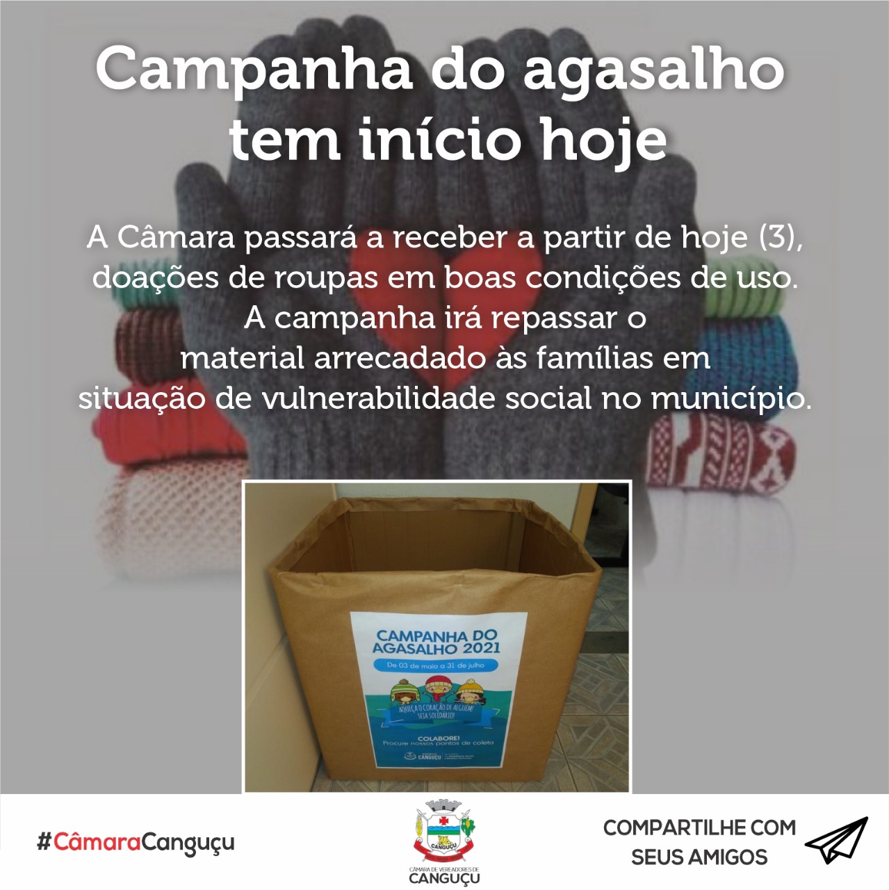 Campanha do agasalho tem início hoje - Câmara de vereadores de Canguçu