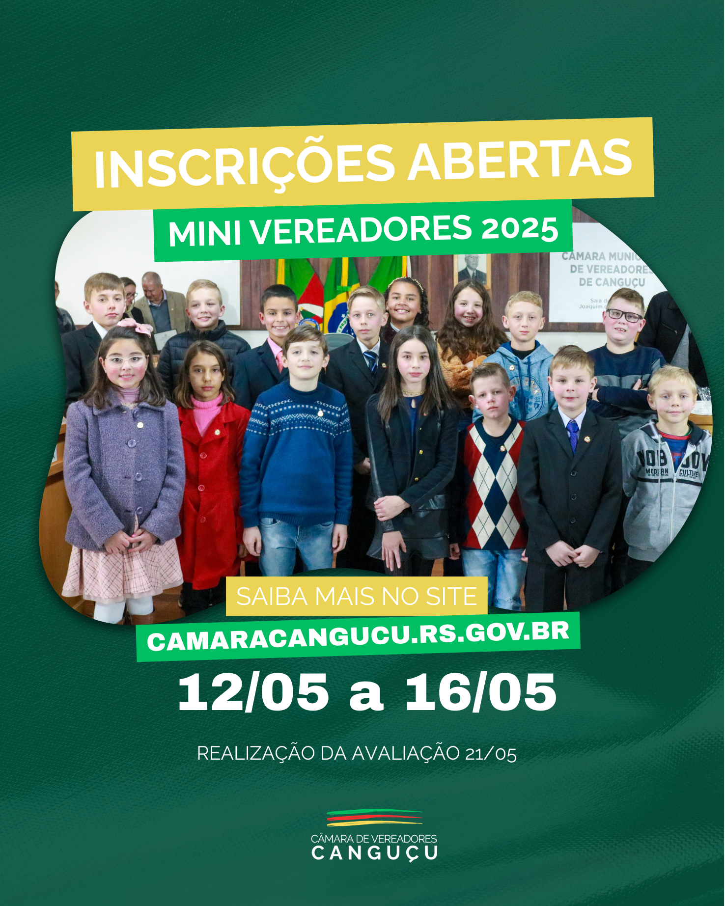 Inscrições para o concurso Mini Vereadores começam hoje - Câmara de Vereadores de Canguçu
