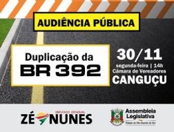 CANGUÇU SEDIA AUDIÊNCIA PÚBLICA SOBRE A BR 392 - Câmara de Vereadores de Canguçu