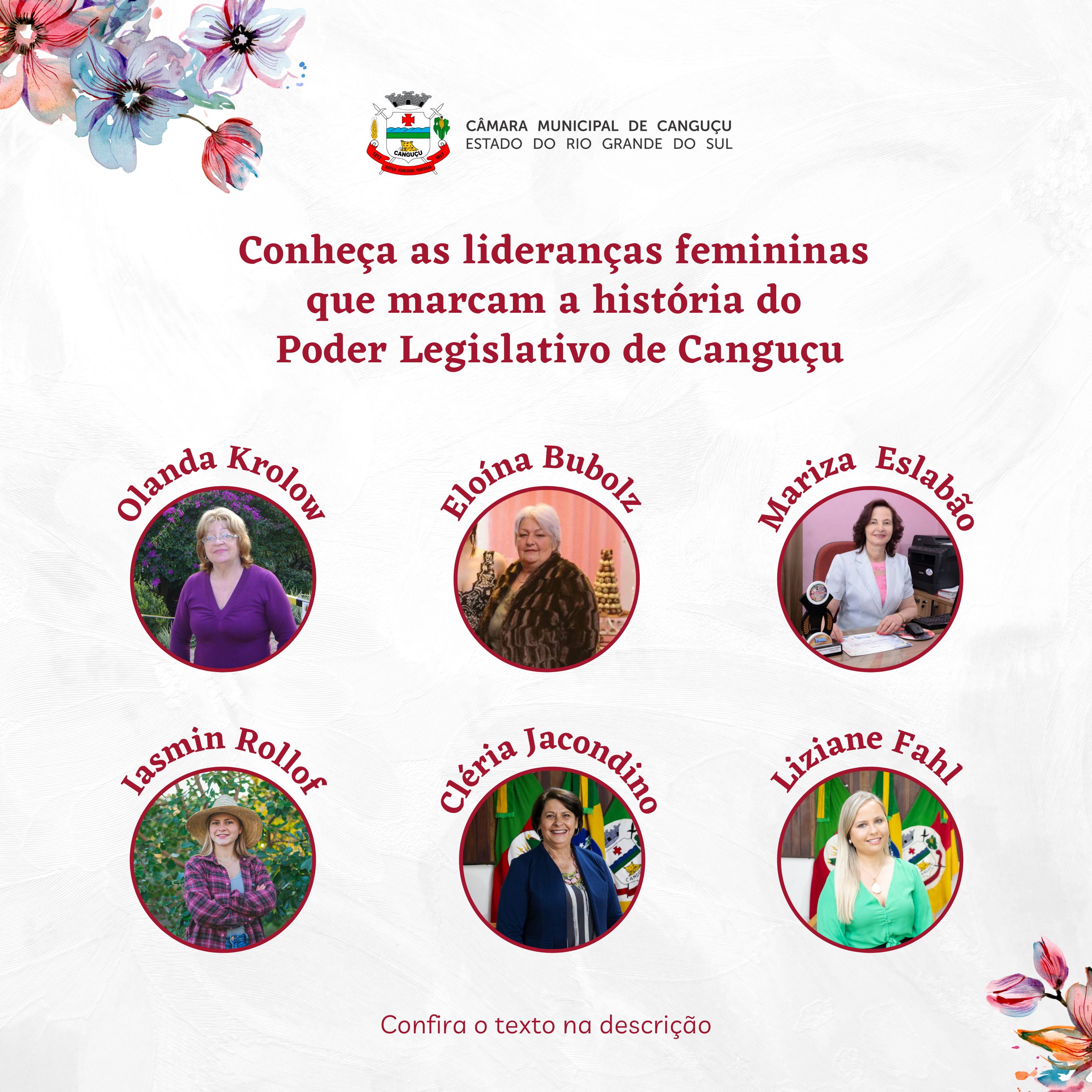 Conheça as lideranças femininas que marcam a história do Poder Legislativo de Canguçu - Câmara de vereadores de Canguçu