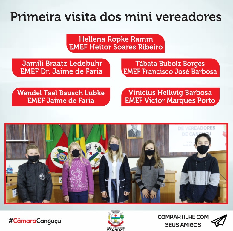 Câmara recebe primeira visita dos mini vereadores - Câmara de vereadores de Canguçu