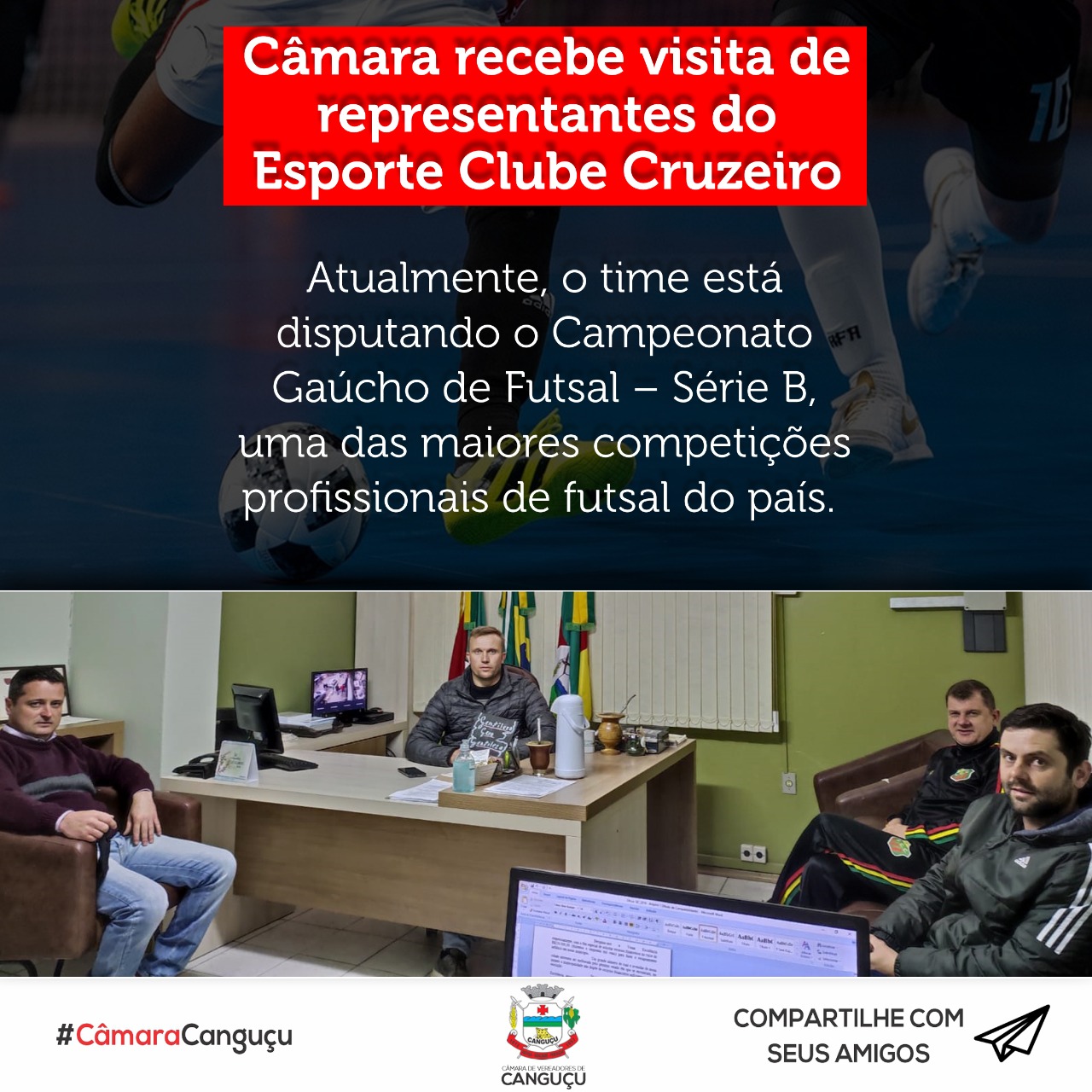 Câmara recebe visita de representantes do Esporte Clube Cruzeiro - Câmara de vereadores de Canguçu