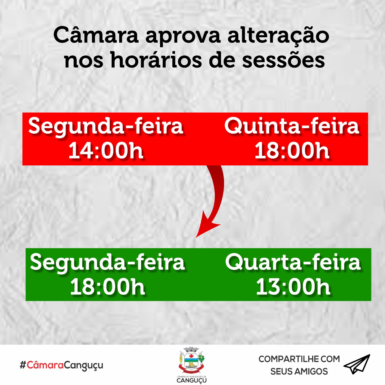 Câmara aprova alteração nos horários de sessões - Câmara de vereadores de Canguçu