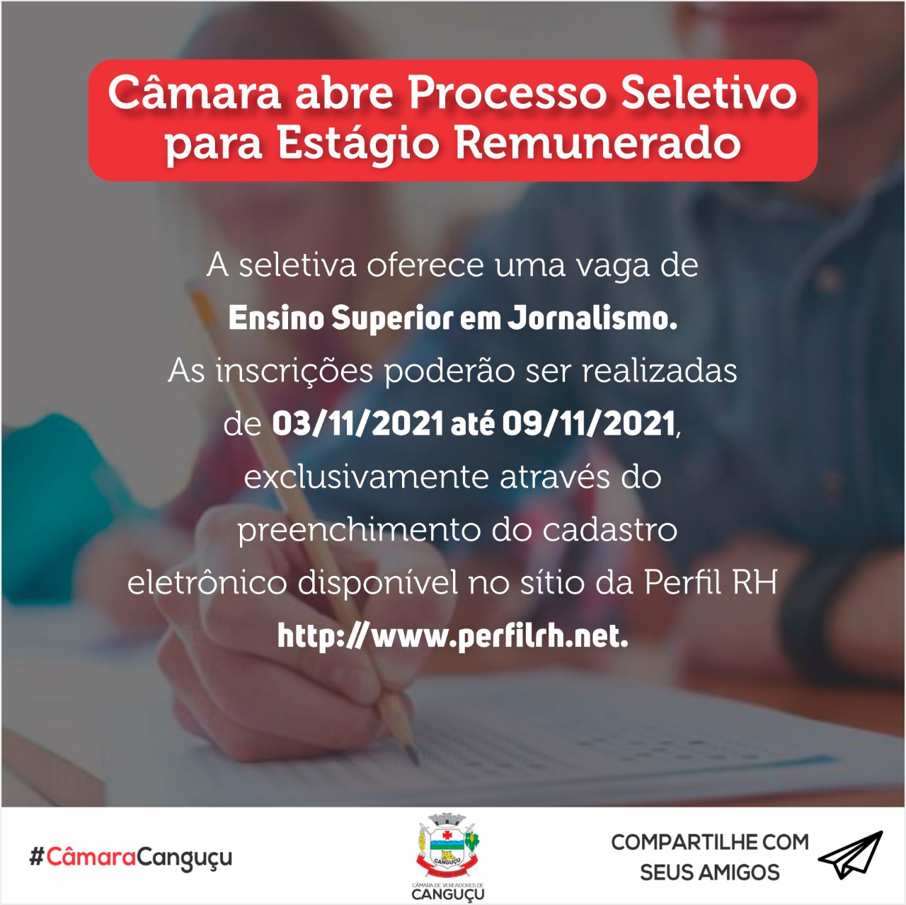 Câmara abre Processo Seletivo para Estágio Remunerado - Câmara de vereadores de Canguçu