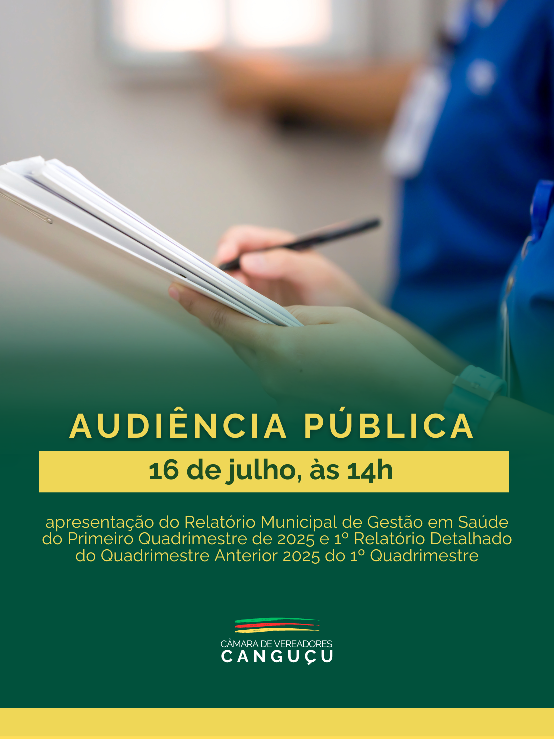 Relatórios da saúde municipal serão apresentados em audiência pública na Câmara - Câmara de Vereadores de Canguçu