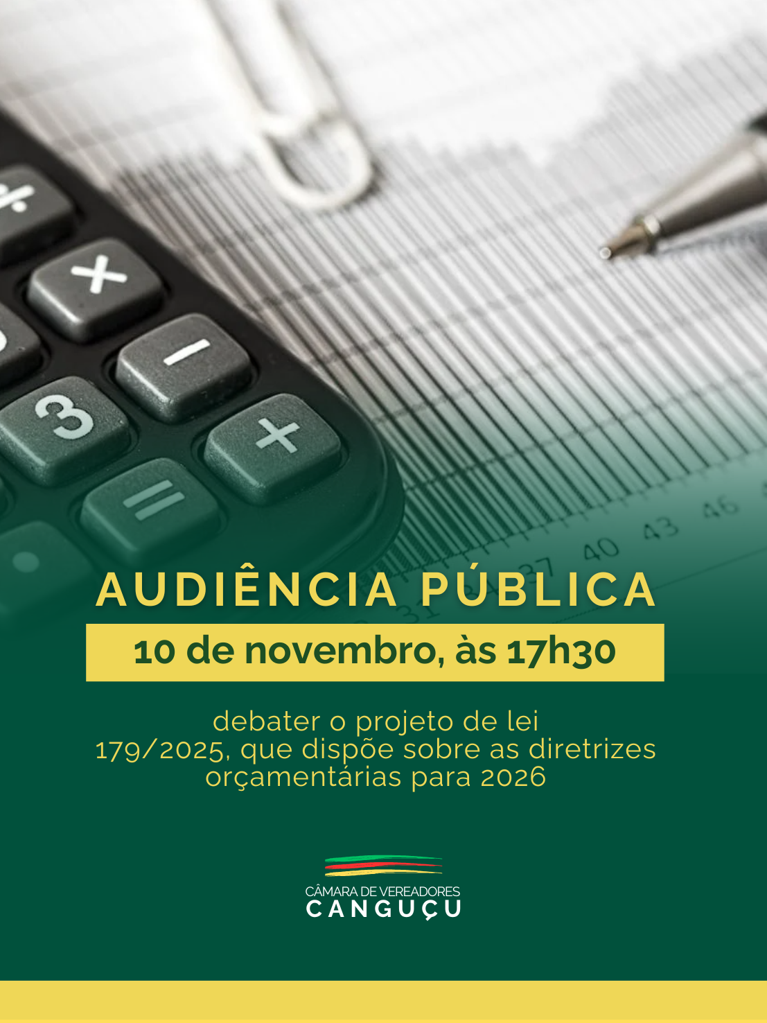 Audiência pública discutirá a Lei de Diretrizes Orçamentárias de 2026 - Câmara de Vereadores de Canguçu
