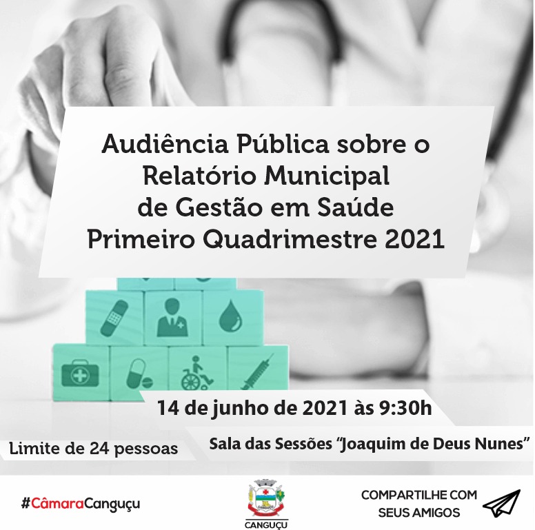 Câmara convida para Audiência Pública sobre o Relatório Municipal de Gestão em Saúde - Câmara de vereadores de Canguçu
