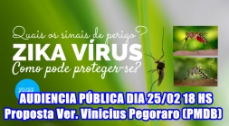 NESTA QUINTA FEIRA (25/02) A CÂMARA REALIZA AUDIÊNCIA PÚBLICA SOBRE O ZIKA VÍRUS - Câmara de Vereadores de Canguçu