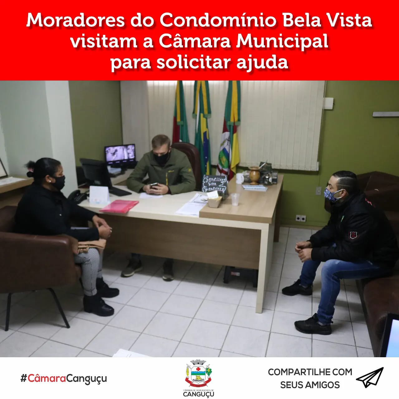 Moradores do Condomínio Bela Vista visitam a Câmara Municipal para solicitar ajuda - Câmara de vereadores de Canguçu