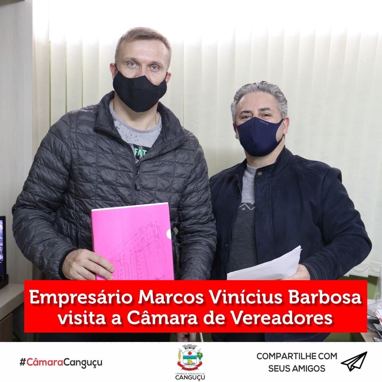 Empresário Marcos Vinícius Barbosa visita a Câmara de Vereadores - Câmara de vereadores de Canguçu