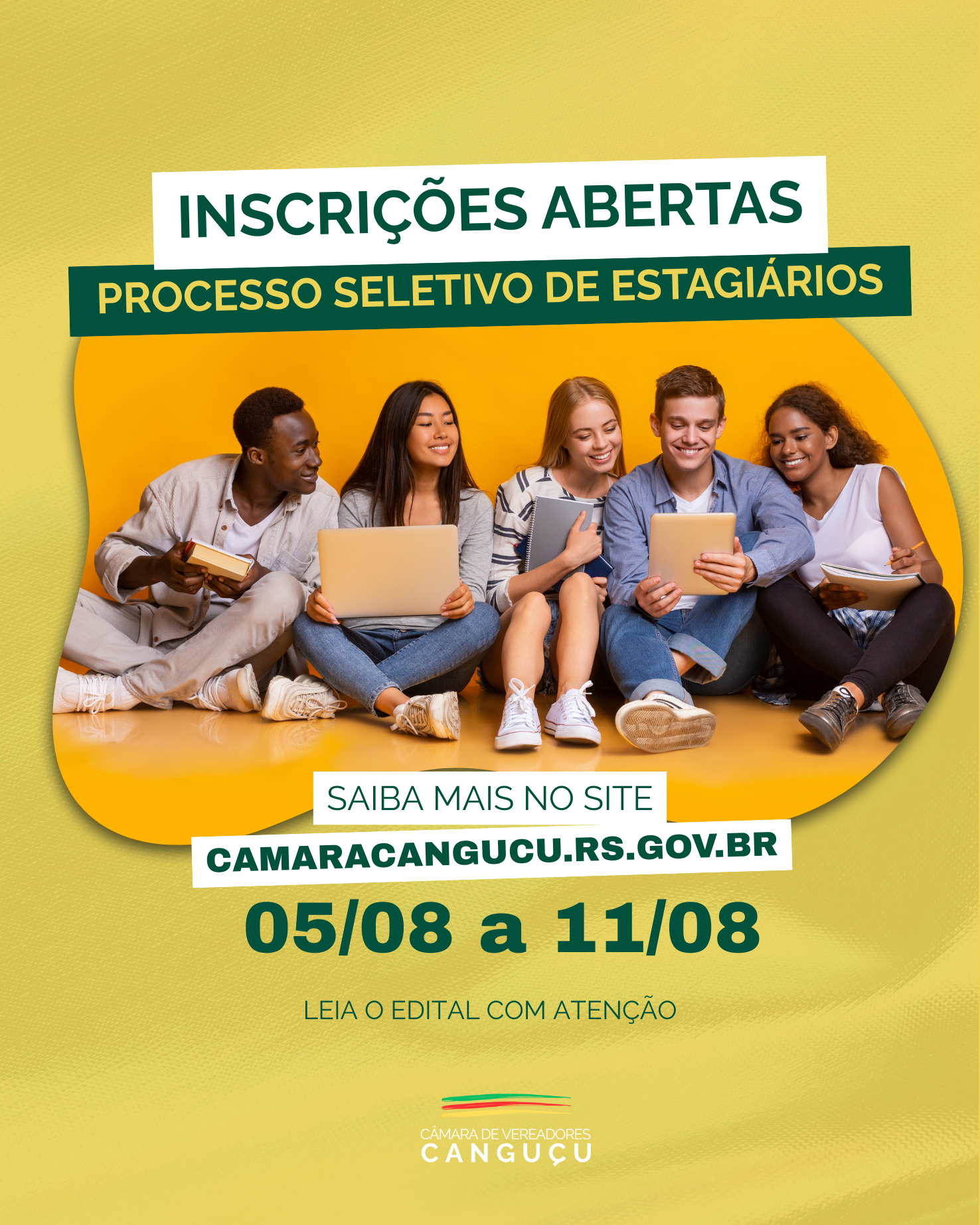 Câmara de Vereadores de Canguçu abre inscrições para processo seletivo de estágio - Câmara de Vereadores de Canguçu