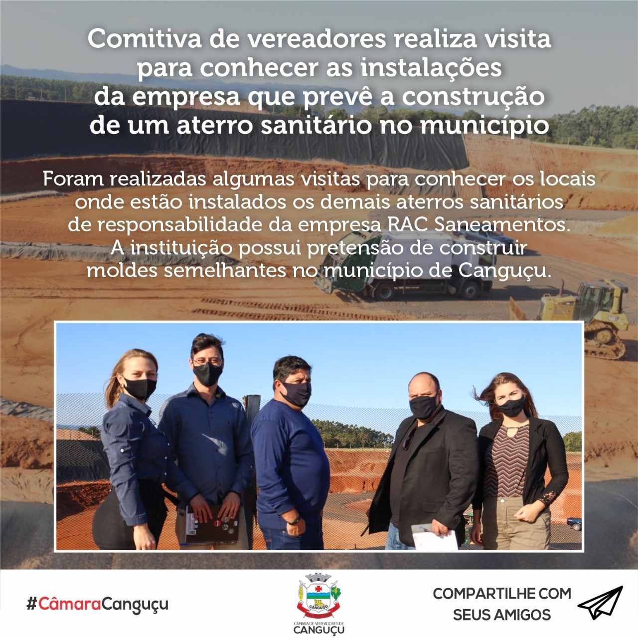 Comitiva de vereadores visita instalações da empresa que prevê construção de um aterro sanitário no município - Câmara de vereadores de Canguçu