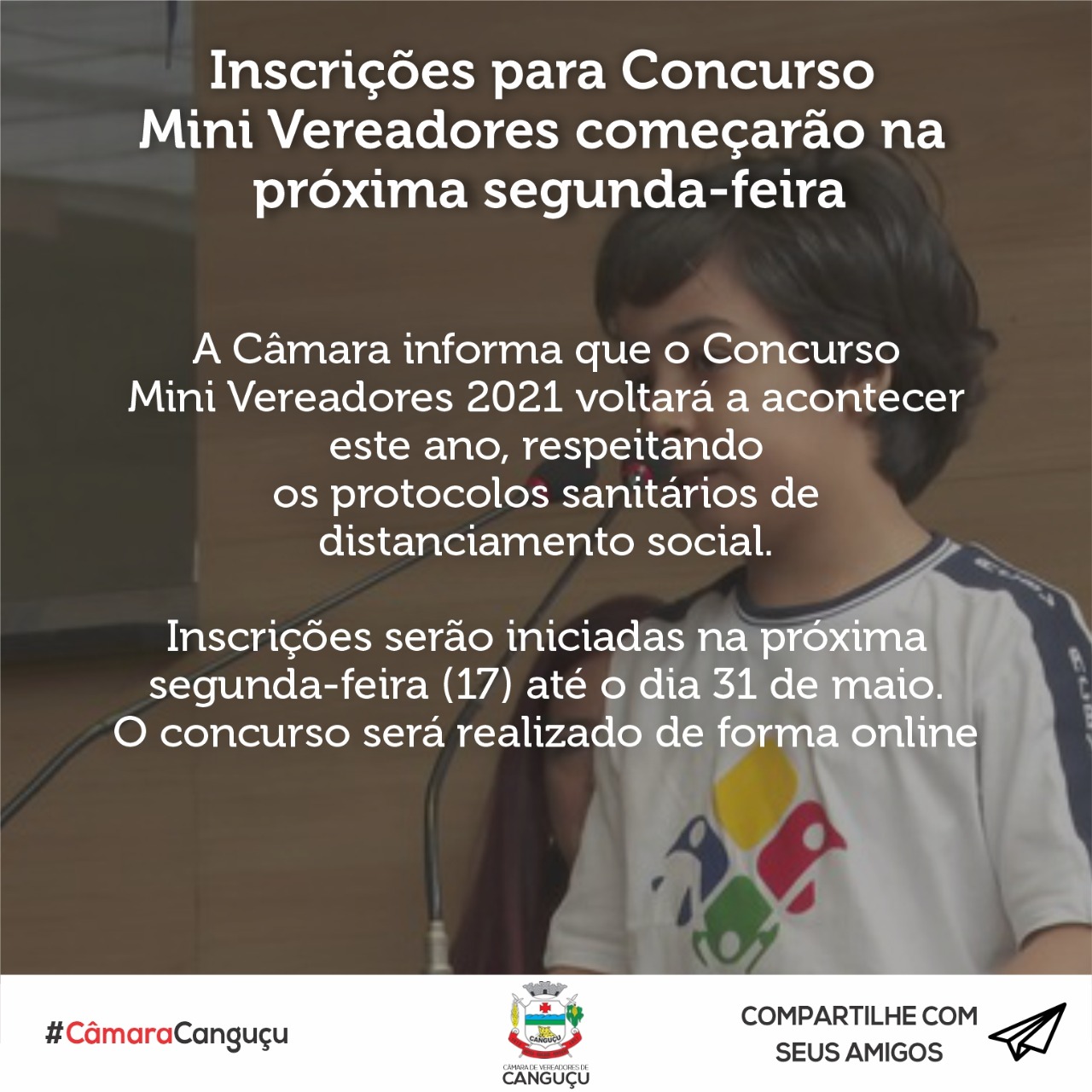 Inscrições para Concurso Mini Vereadores começarão na próxima segunda-feira - Câmara de vereadores de Canguçu