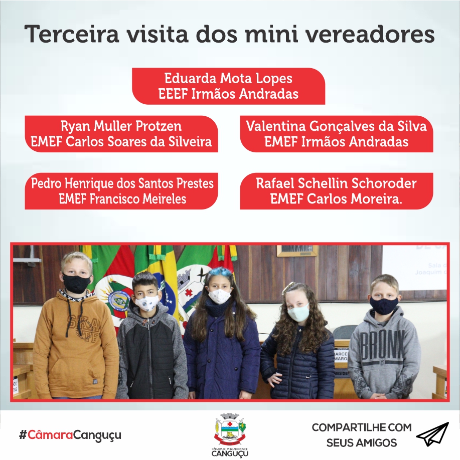 Terceira visita dos mini vereadores - Câmara de vereadores de Canguçu