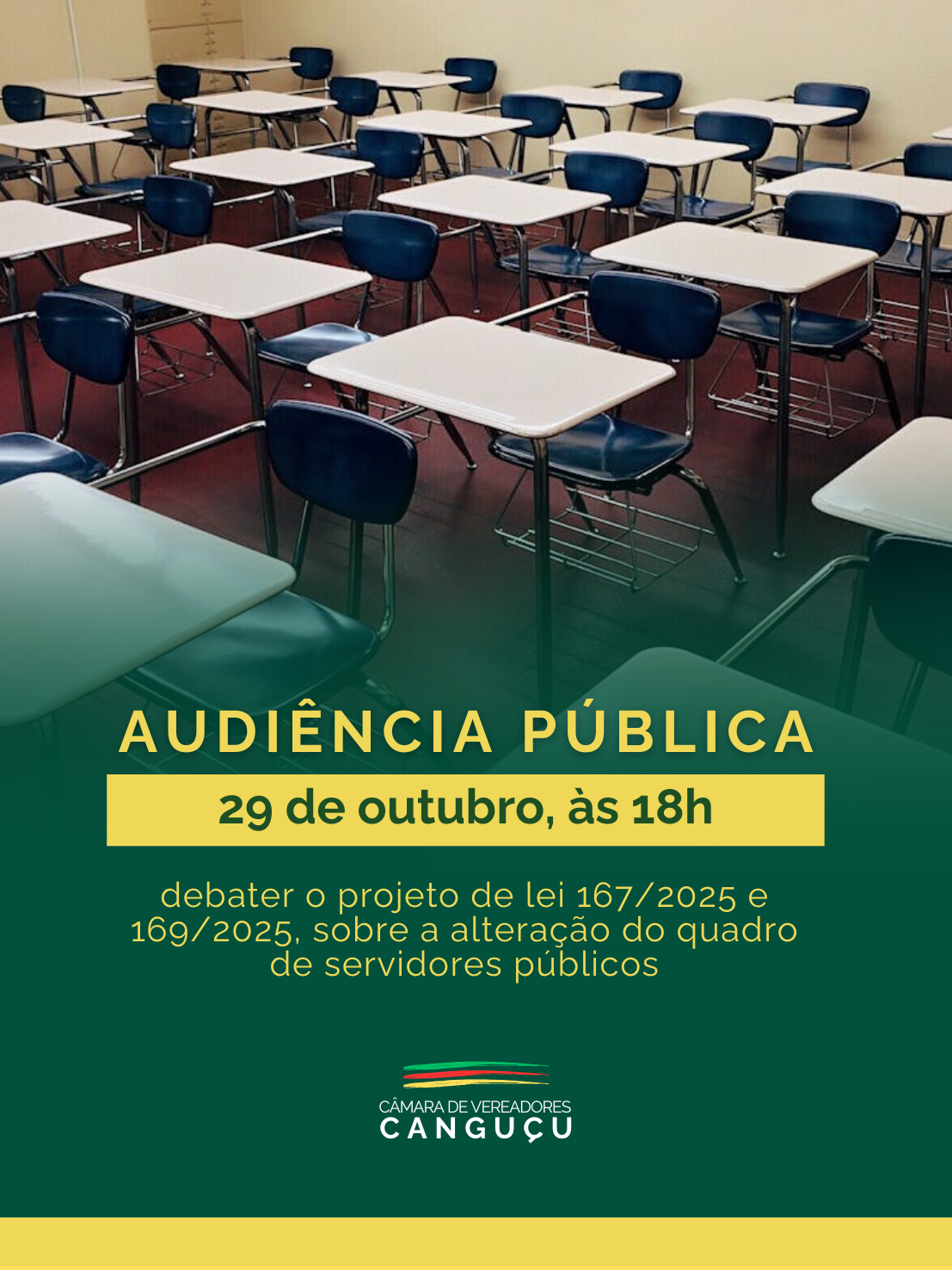 Audiência pública sobre alteração do quadro de servidores é marcada pela Câmara Municipal - Câmara de Vereadores de Canguçu