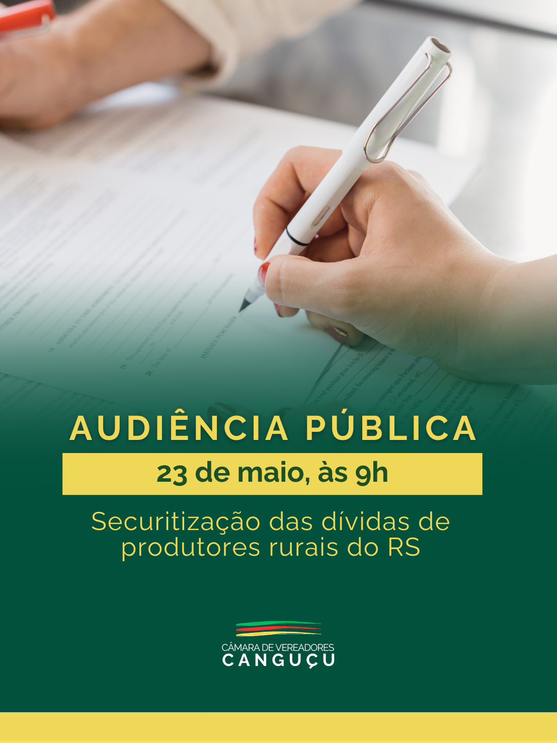 Canguçu realizará audiência pública para debater a securitização das dívidas de produtores rurais do RS - Câmara de Vereadores de Canguçu
