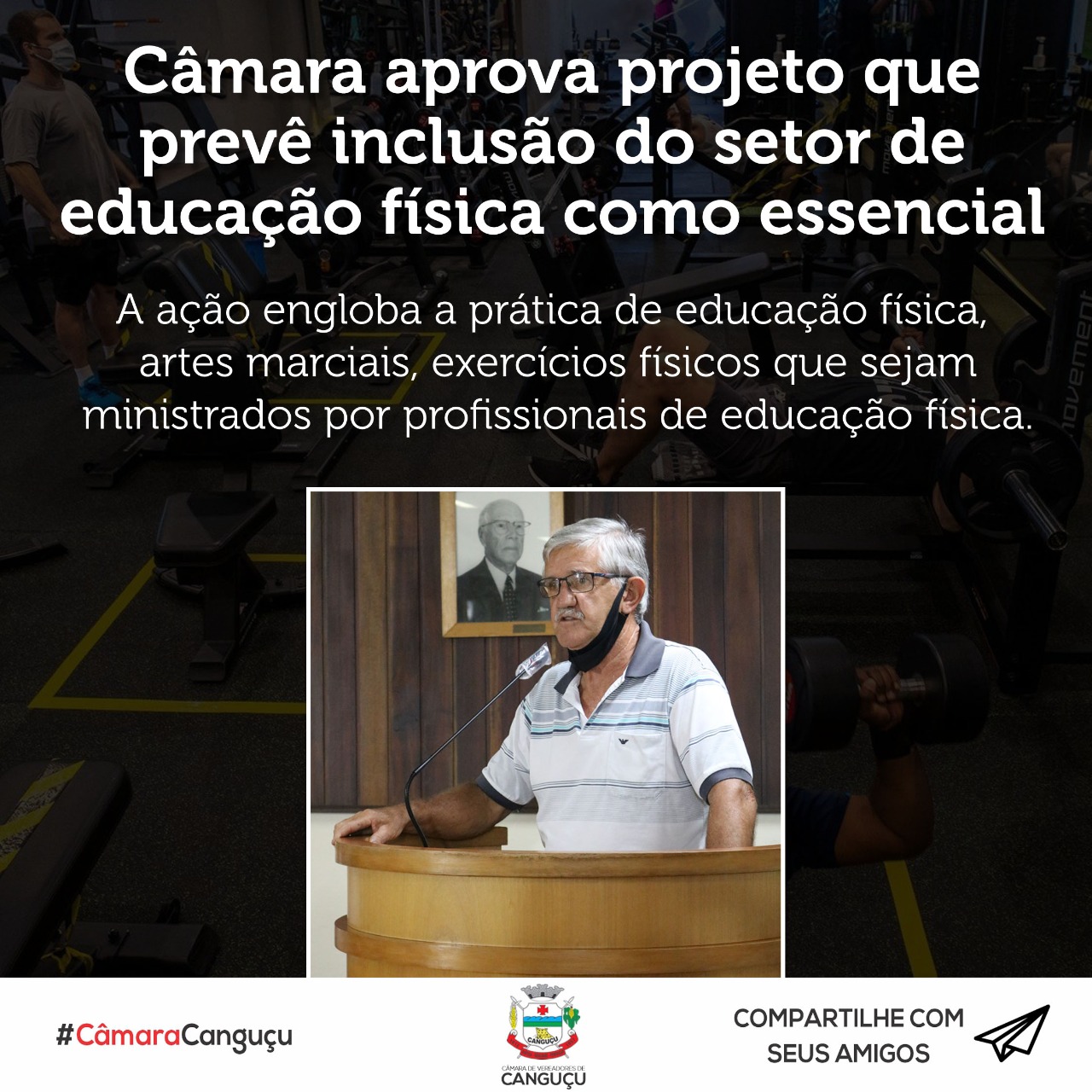 Câmara aprova projeto que prevê inclusão do setor de educação física como essencial - Câmara de vereadores de Canguçu