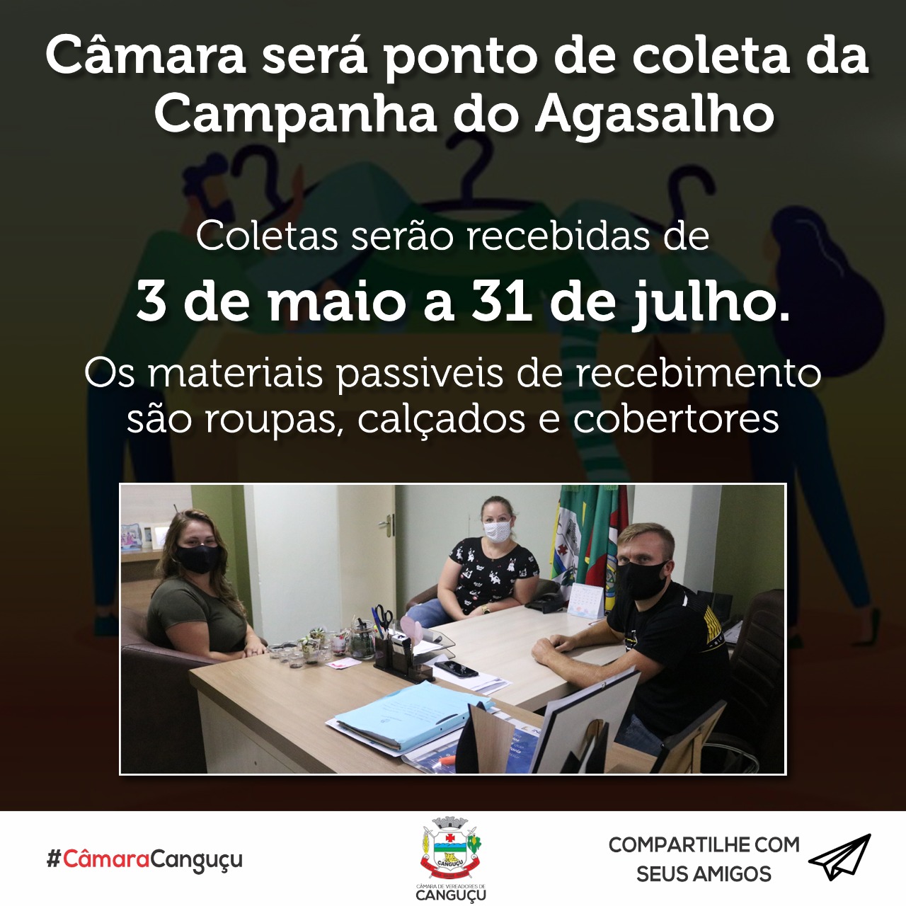 Câmara será ponto de coleta da Campanha do Agasalho 2021 - Câmara de vereadores de Canguçu