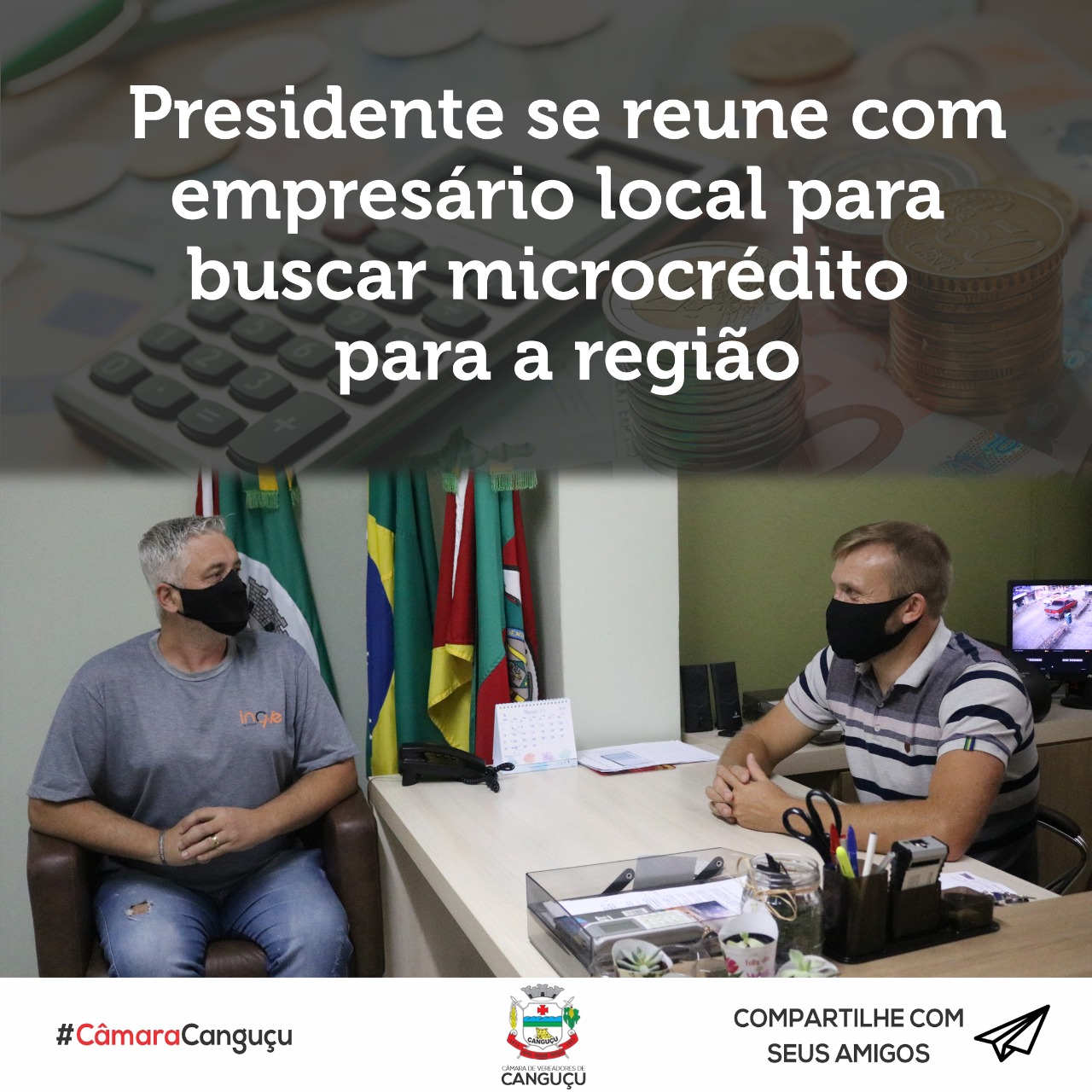 Presidente se reúne com empresário local para buscar microcrédito para a região  - Câmara de Vereadores de Canguçu