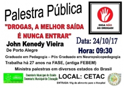 Palestra Sobre Drogas dia 24 de Outubro - Câmara de vereadores de Canguçu