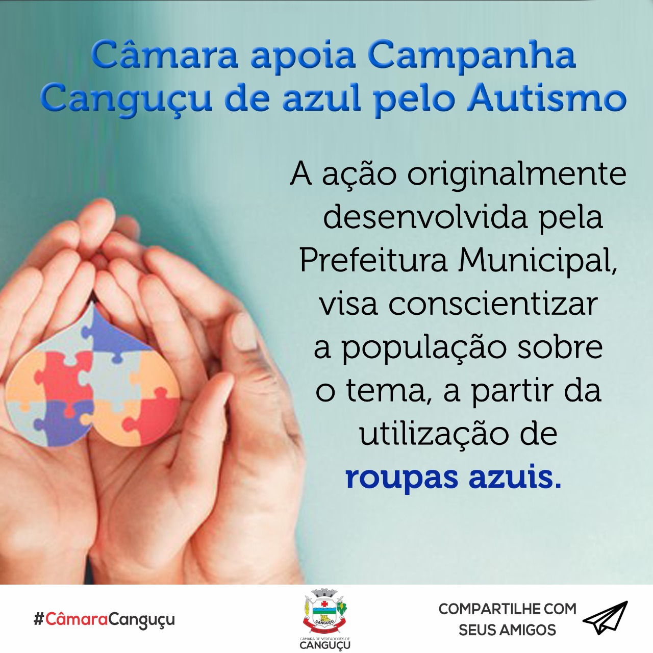 Câmara apoia Campanha Canguçu de azul pelo Autismo - Câmara de vereadores de Canguçu