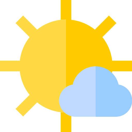 Previsão para Domingo Dia de sol, com nevoeiro ao amanhecer e algumas nuvens à tarde. Noite de céu limpo. - Mínima de 15C° e  máxima de 24C°